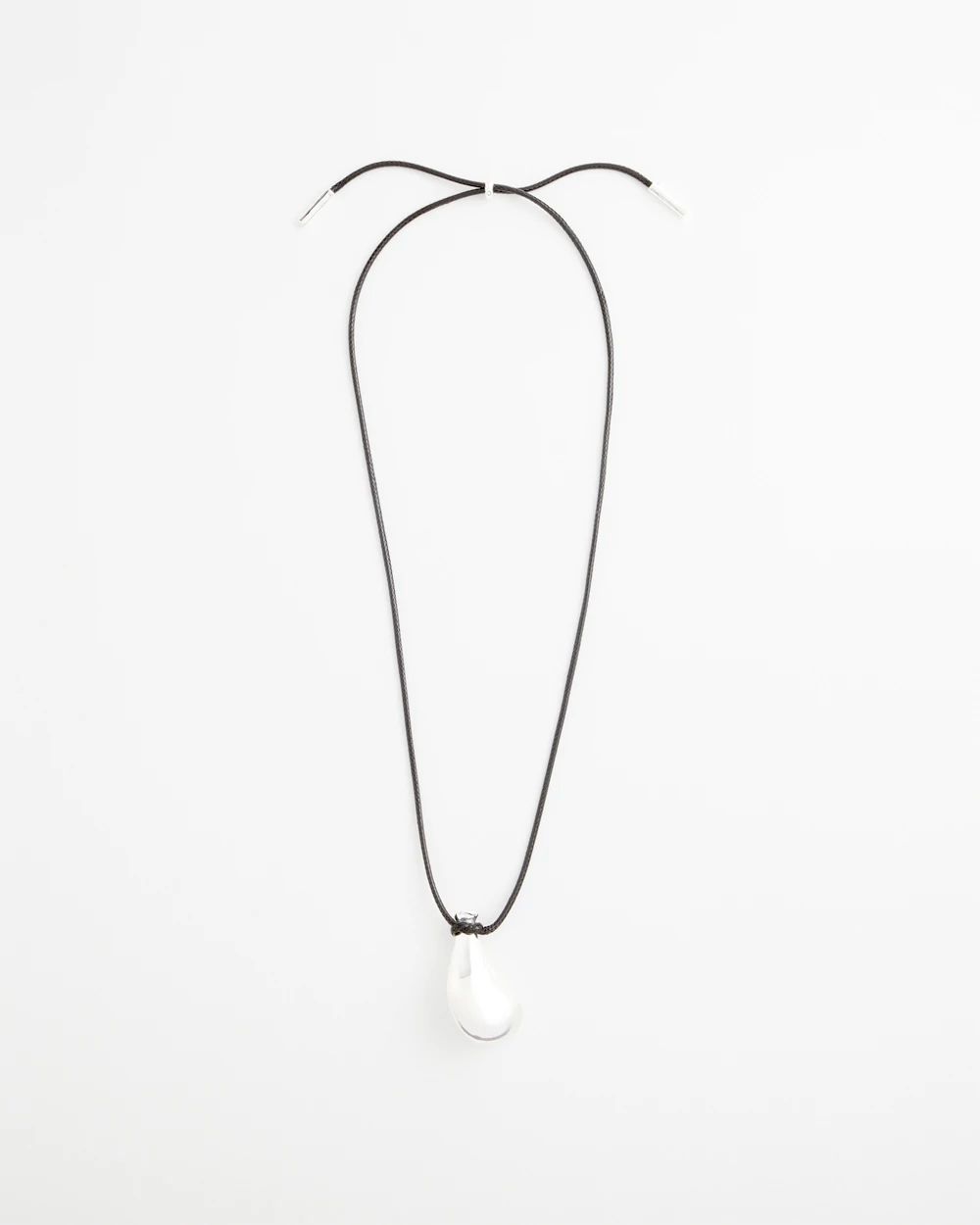 Silvertone Adjustable Pendant Necklace