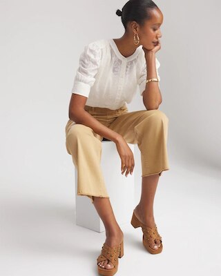 Chiffon Puff Sleeve Shirt click to view larger image.