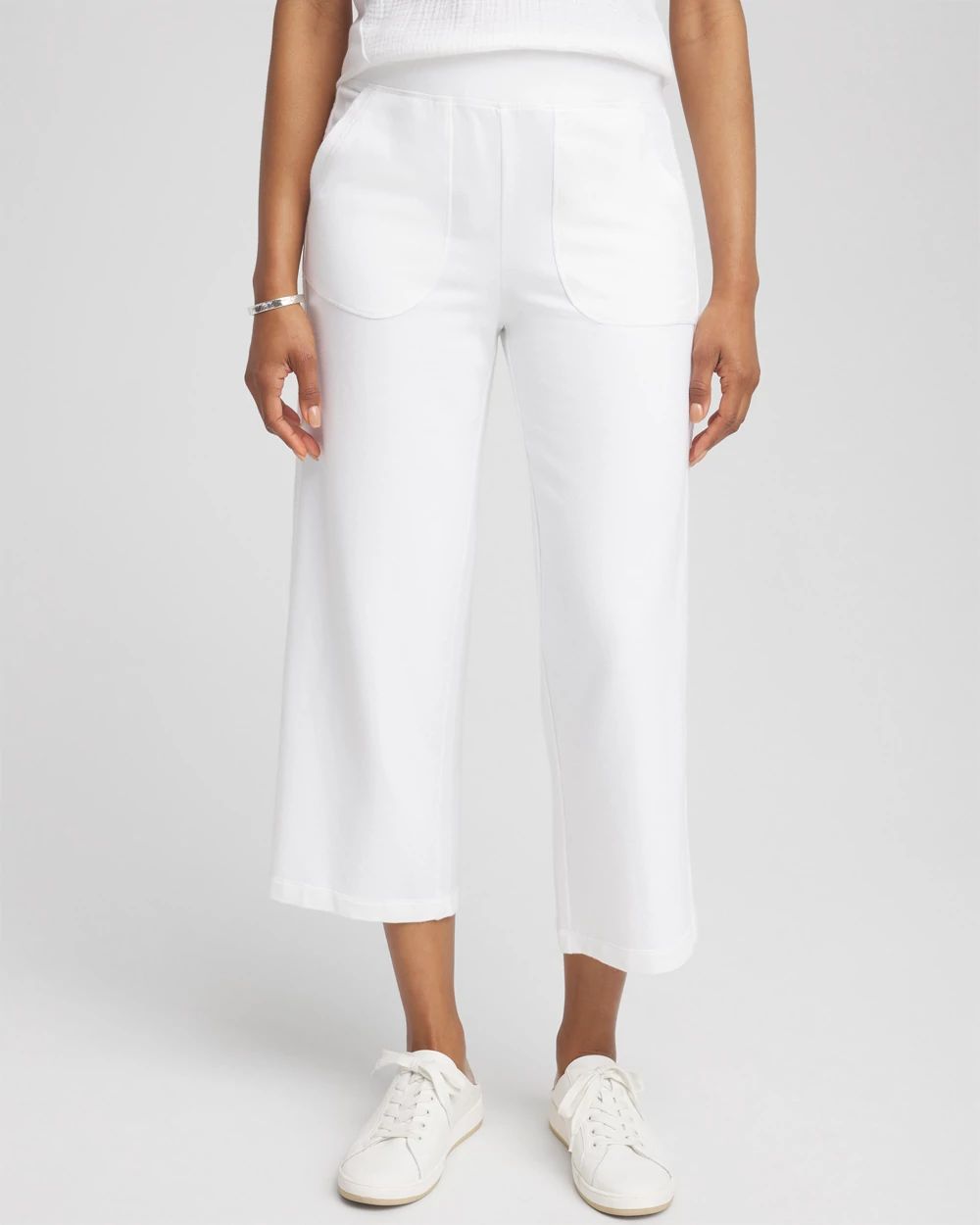 Zenergy® French Terry Gauze-Inset Cropped Pants