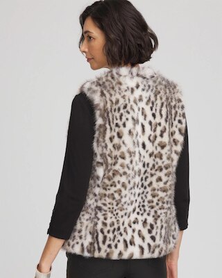 Snow Leopard Faux Fur Vest click to view larger image.
