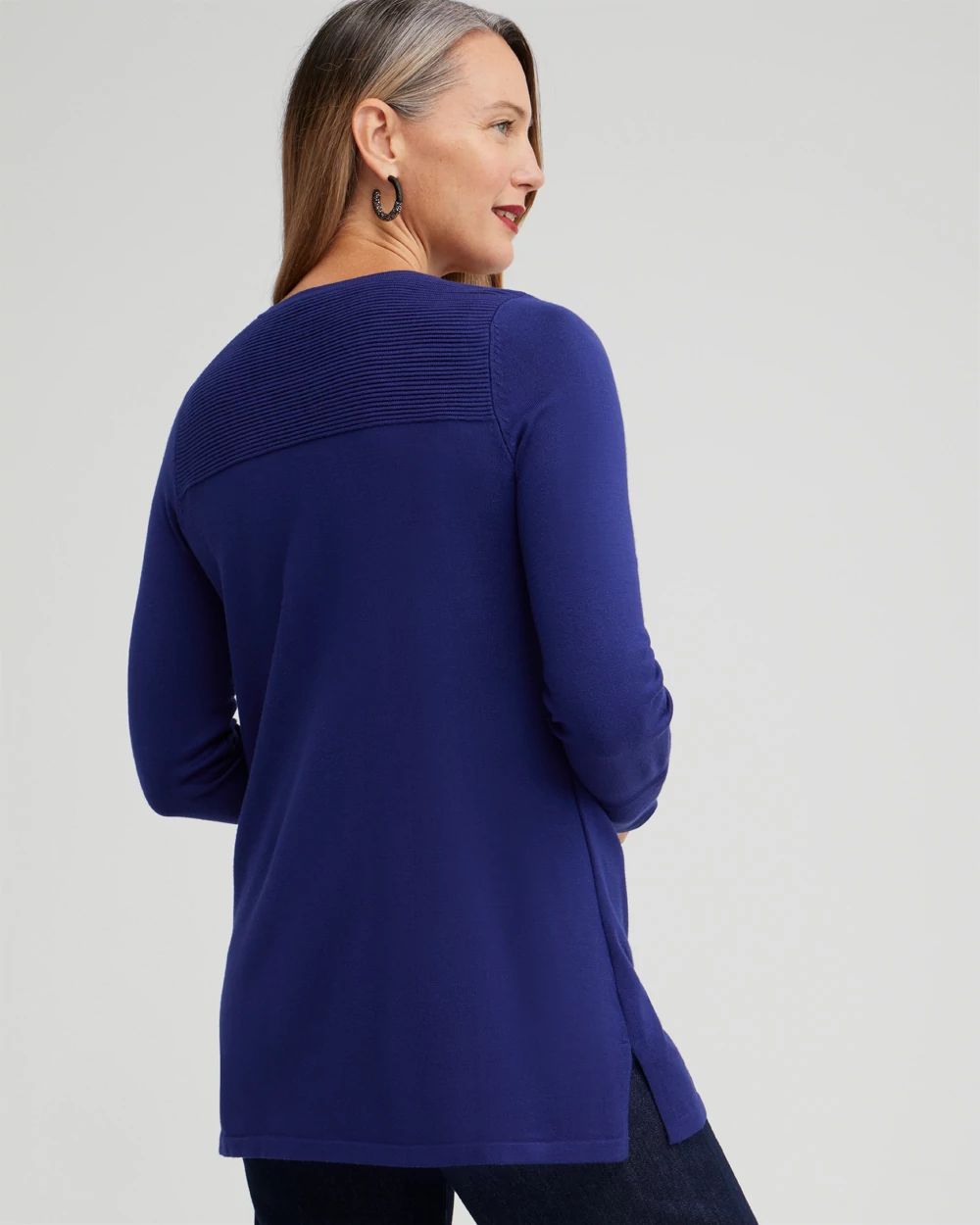 Zipper Detail Tunic Sweater