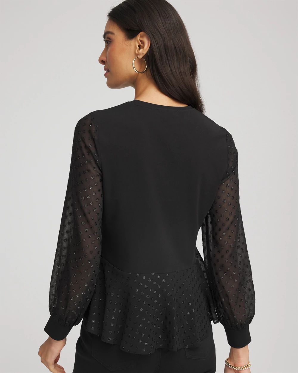 Clip-Dot Peplum Top click to view larger image.