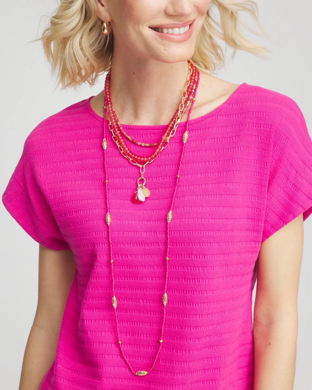 Convertible Beaded Pendant Necklace click to view larger image.