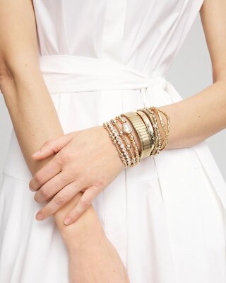 Goldtone Stretch Bracelet click to view larger image.