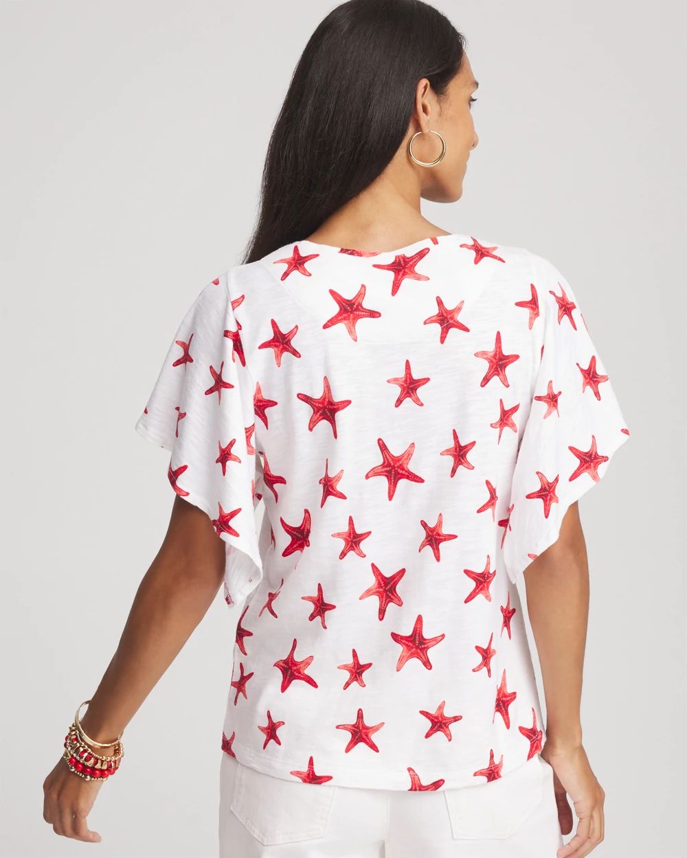 Starfish Handkerchief-Sleeve Slub Tee