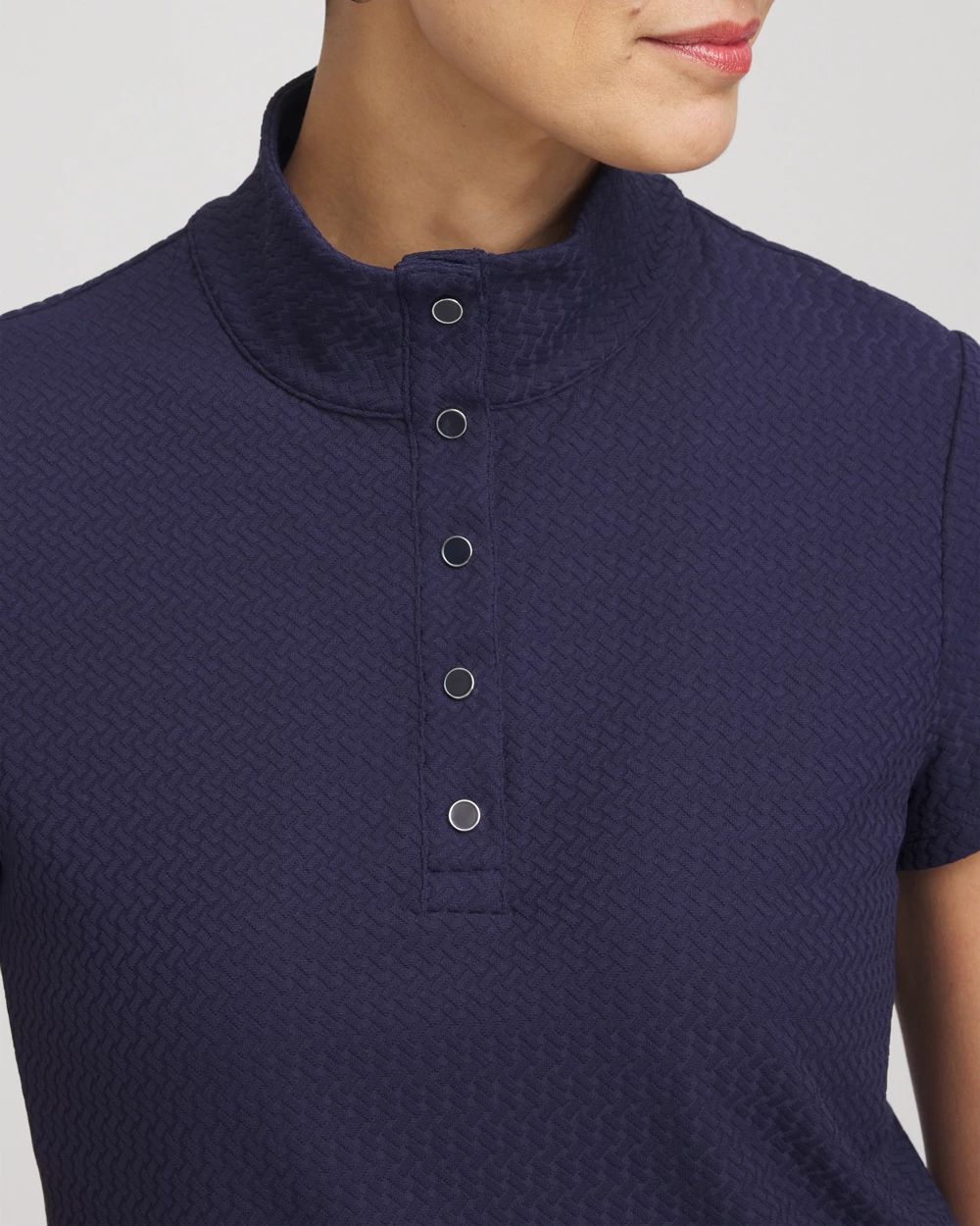 Zenergy® UPF Jacquard Textured Collared Tee