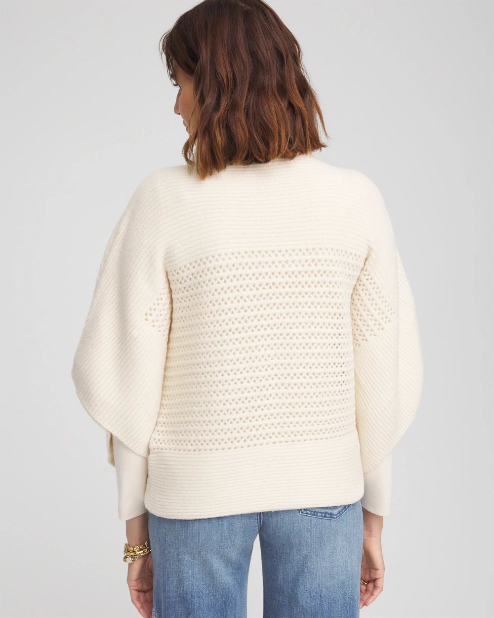 Mock Neck Dolman Sleeve Sweater Poncho