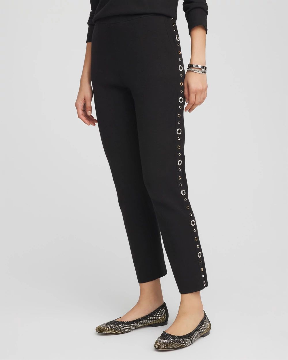 Zenergy® Luxe Cashmere Blend Embellished Ankle Pants