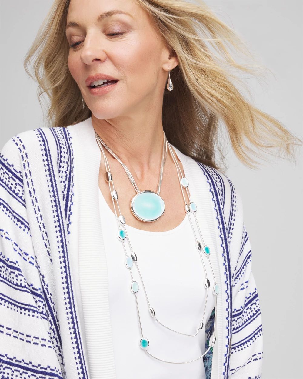 Sea Glass Effect Pendant Necklace