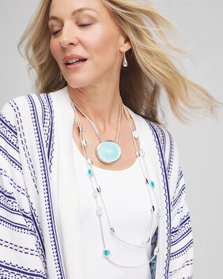 Sea Glass Effect Pendant Necklace