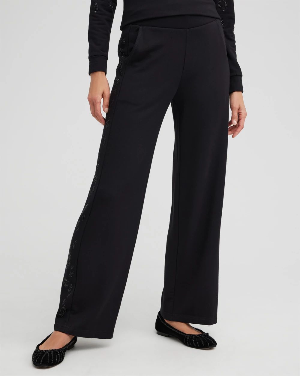 Zenergy Embellished Wide Leg Pants