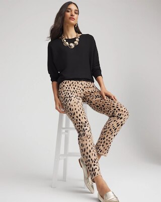 Leopard Girlfriend Slim Ankle Jeans click to view larger image.