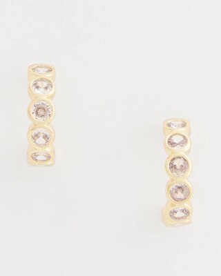 Goldtone Crystal Mini Hoop Earrings