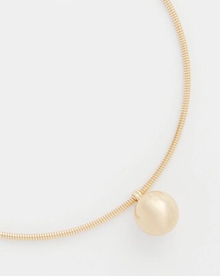 Gold Bead Collar Necklace click to view larger image.