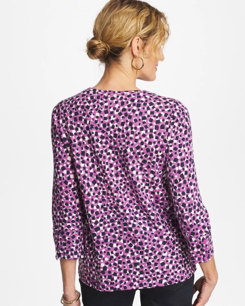 Printed Slub Button Detail Tee click to view larger image.