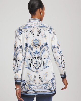Travelers™ Collection Paisley Mesh Shirt Jacket click to view larger image.