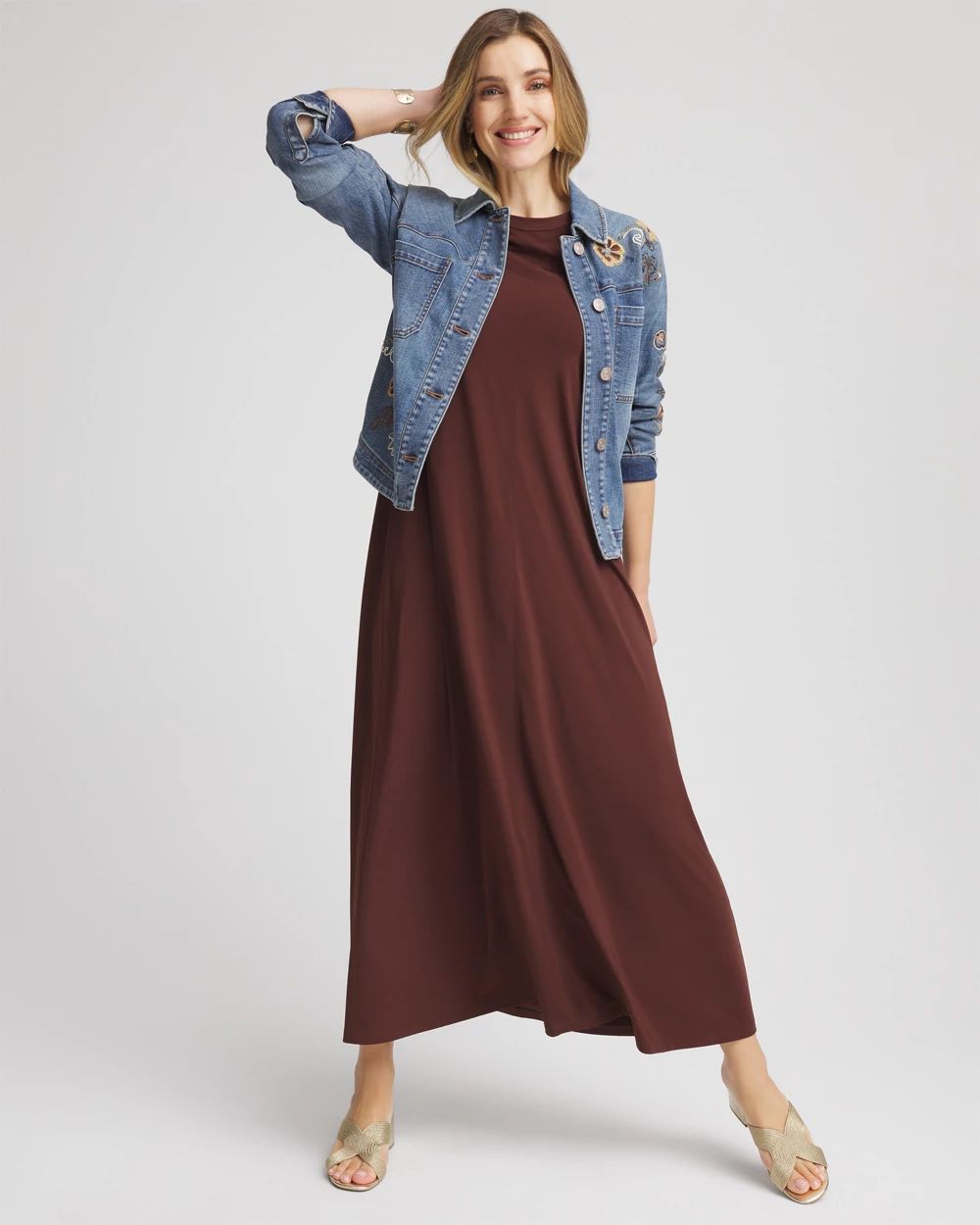 Stretch-Jersey Maxi Dress click to view larger image.