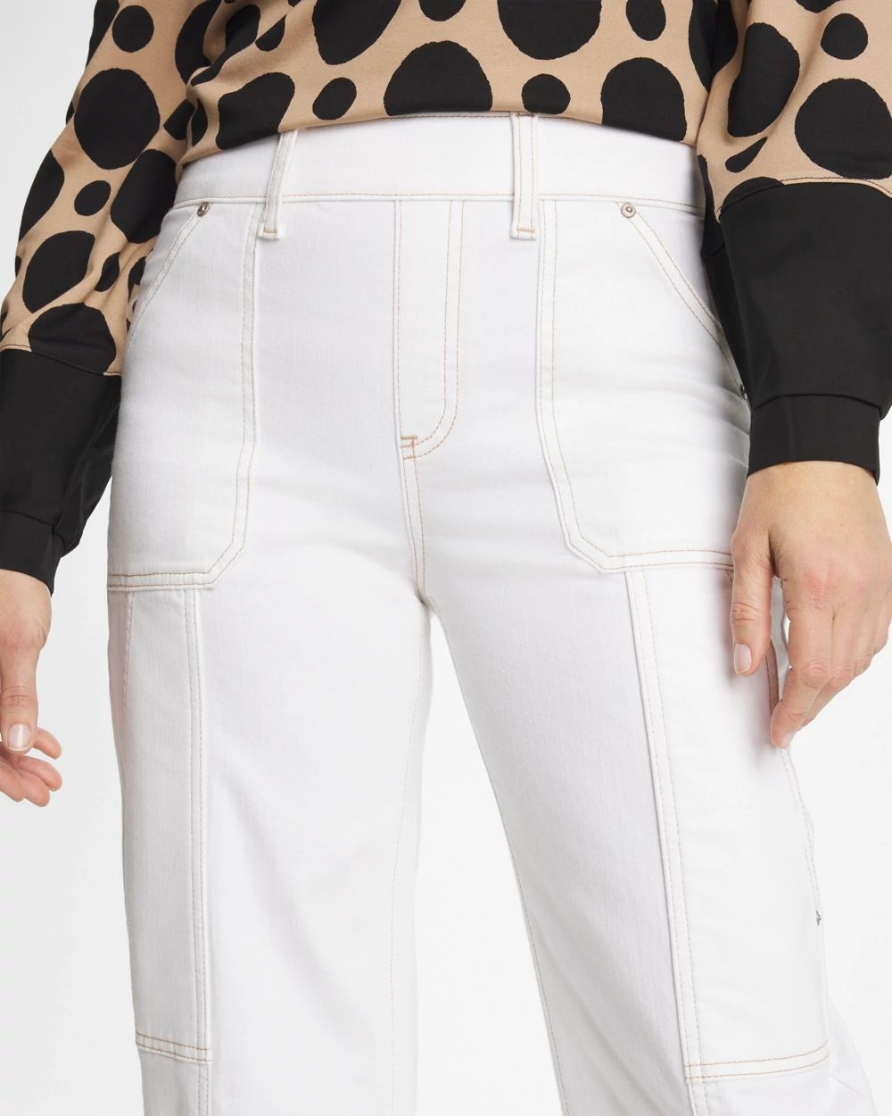 Utility Wide Pull-On Crop Jeans click to view larger image.