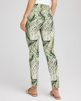 Brigitte™ Slim Ankle Palm-Print Pants click to view larger image.
