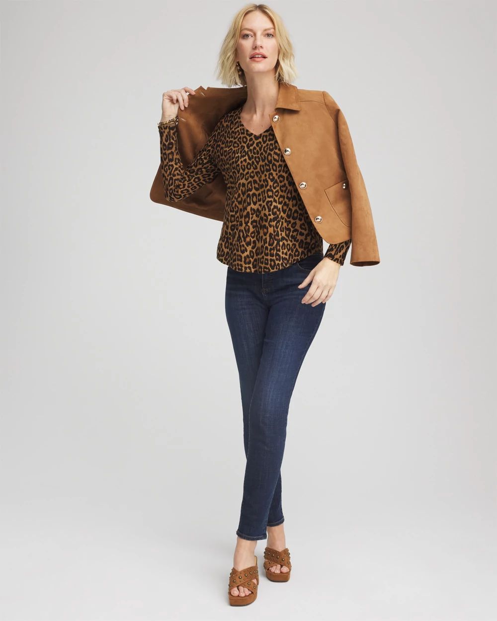 Ella V-Neck Printed Pullover Sweater