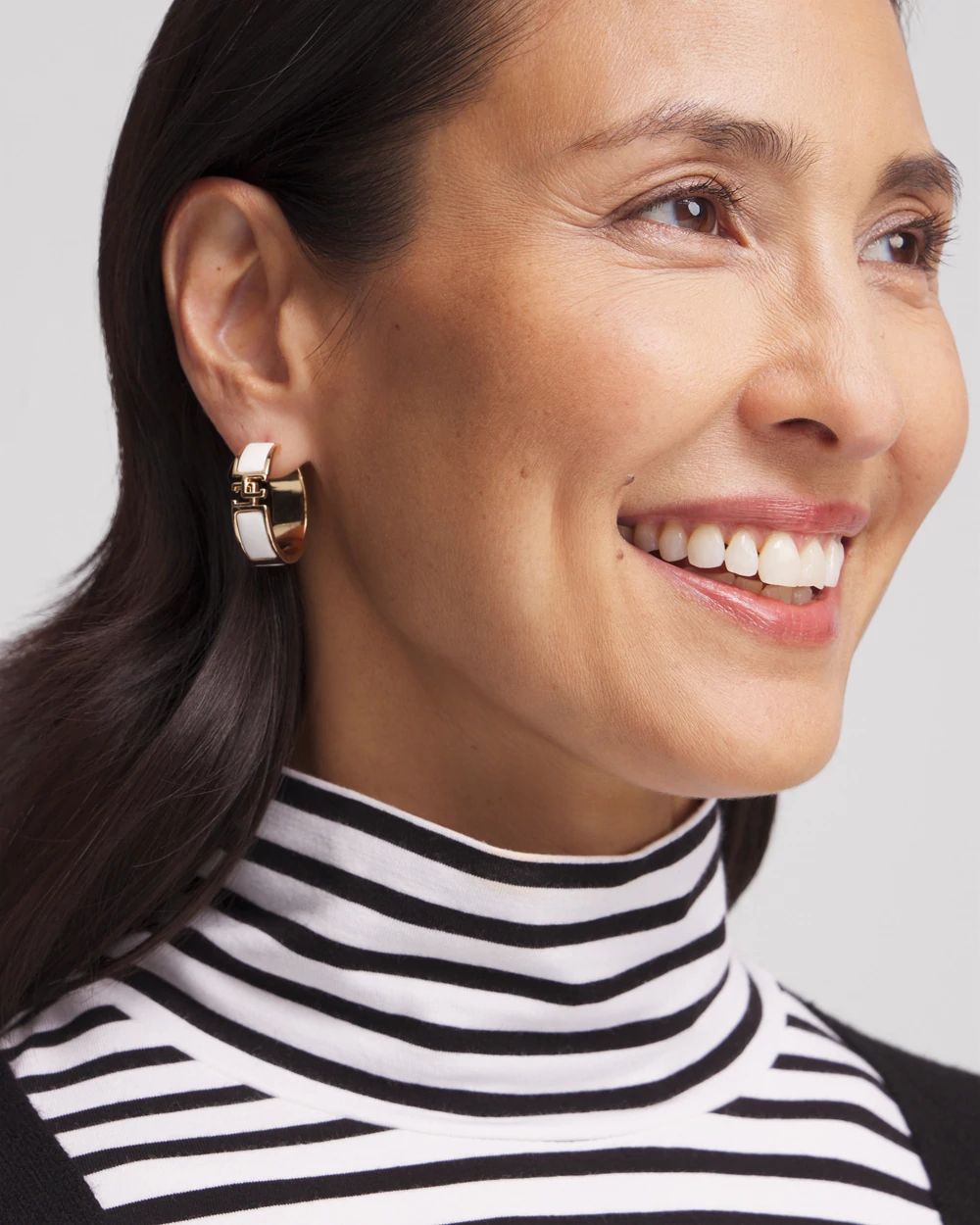 No Droop® Ecru CC Hoop Earrings