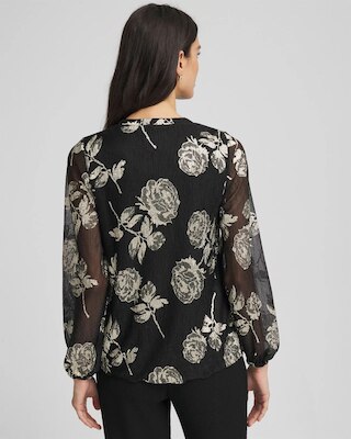 Floral Metallic Bodre Top click to view larger image.