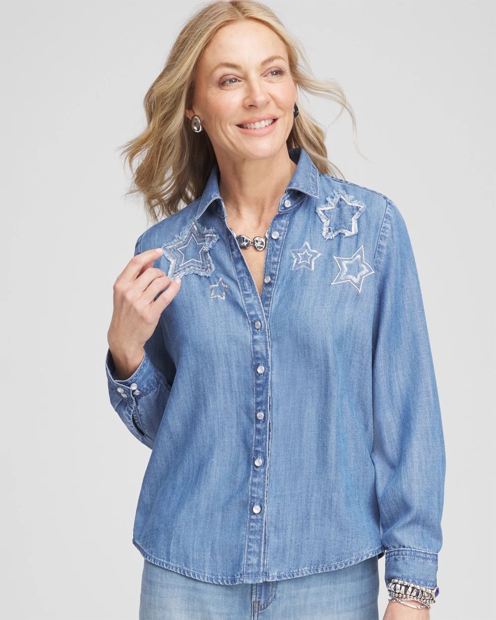 Embroidered Tencel™ Denim Shirt
