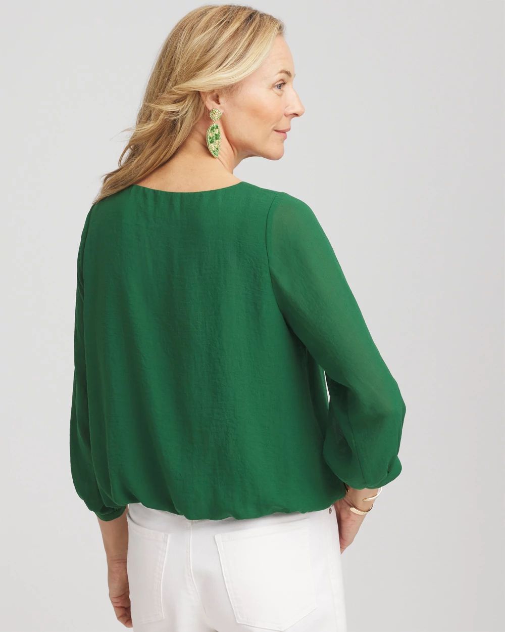 Embroidered Crinkle Chiffon Blouse