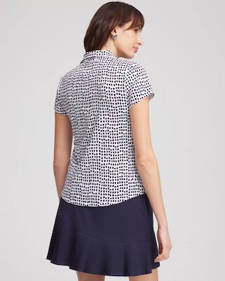 Zenergy® UPF Dots Mockneck Short-Sleeve Top click to view larger image.