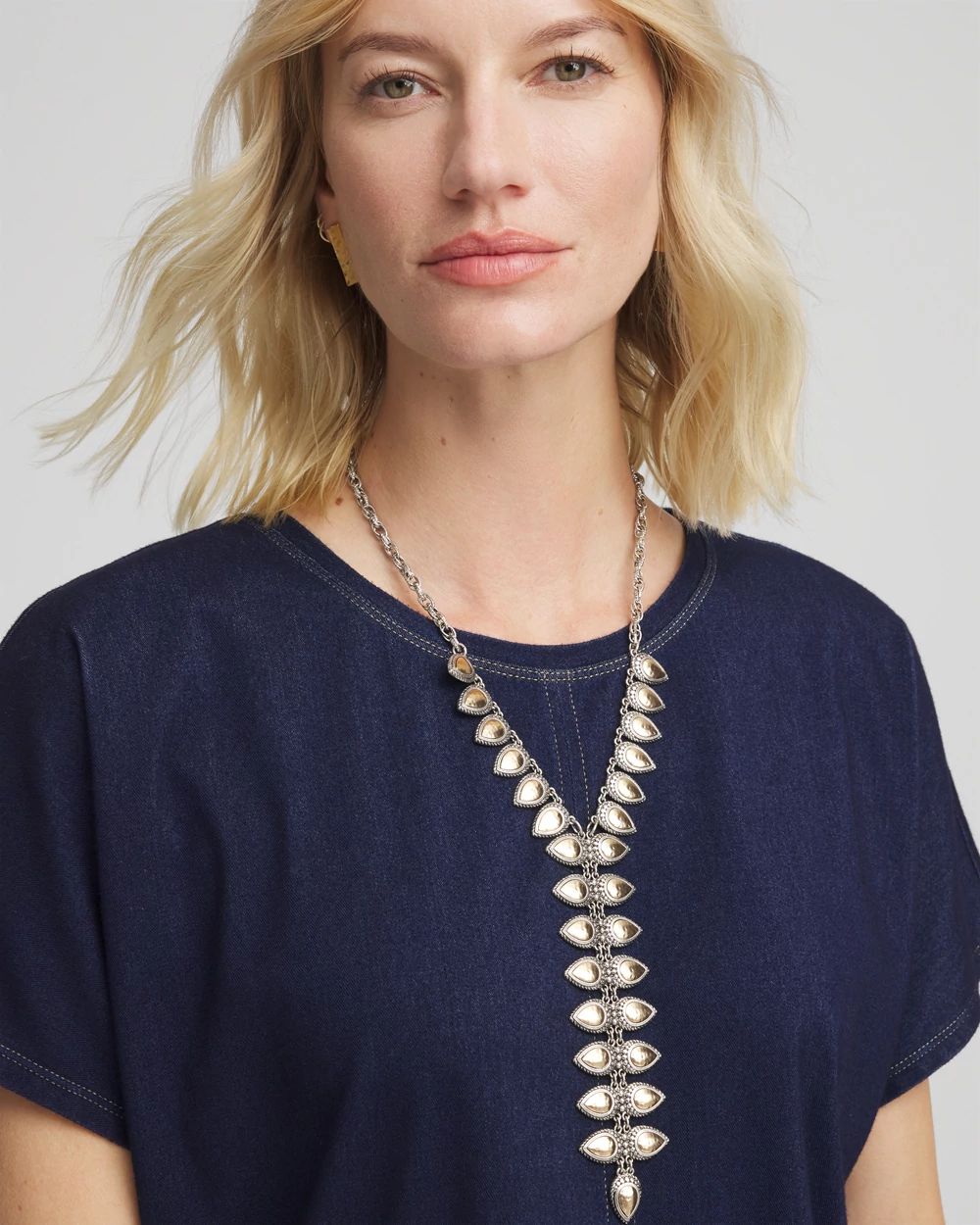 Vertical Pear Shaped Y-Drop Necklace