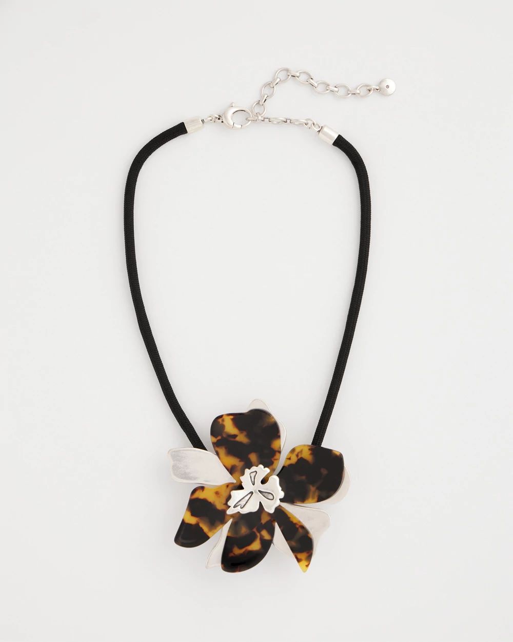 Tortoise Floral Pendant Necklace