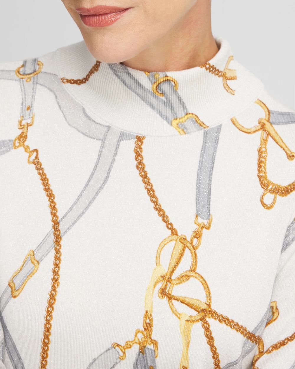 Shimmer Mockneck Pullover Sweater