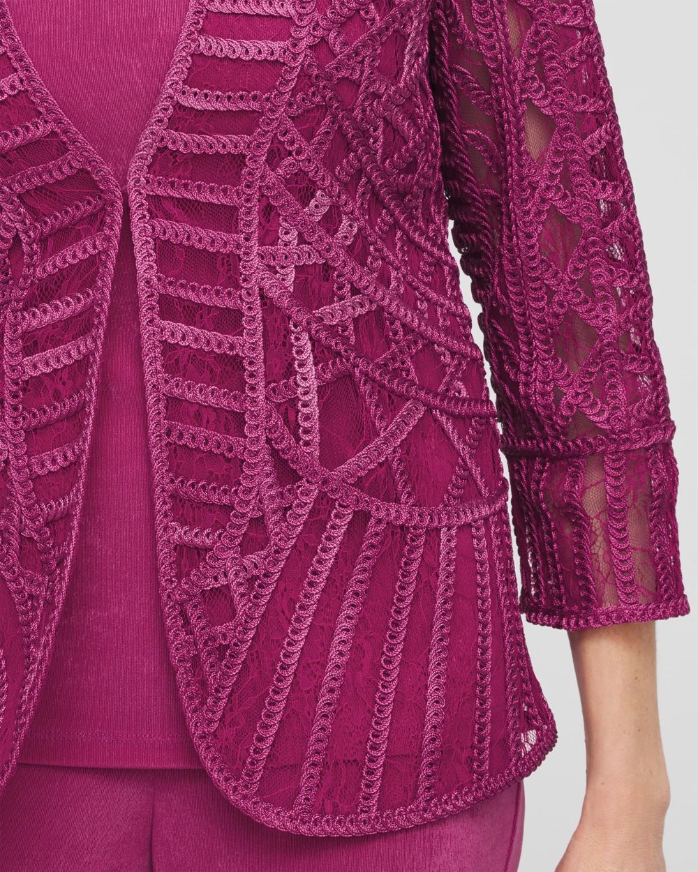 Travelers™ Collection Embroidered Lace Cutwork Jacket click to view larger image.