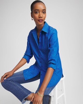 No Iron™ Jacquard Animal Motif Shirt click to view larger image.