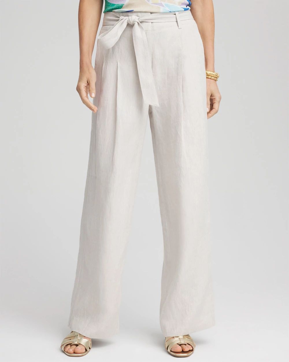 Hollywood Waist Belted Linen Pants