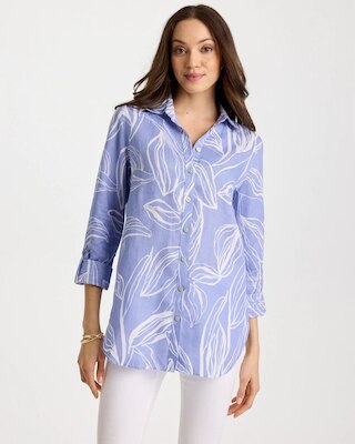 No Iron™ Printed Linen Tunic