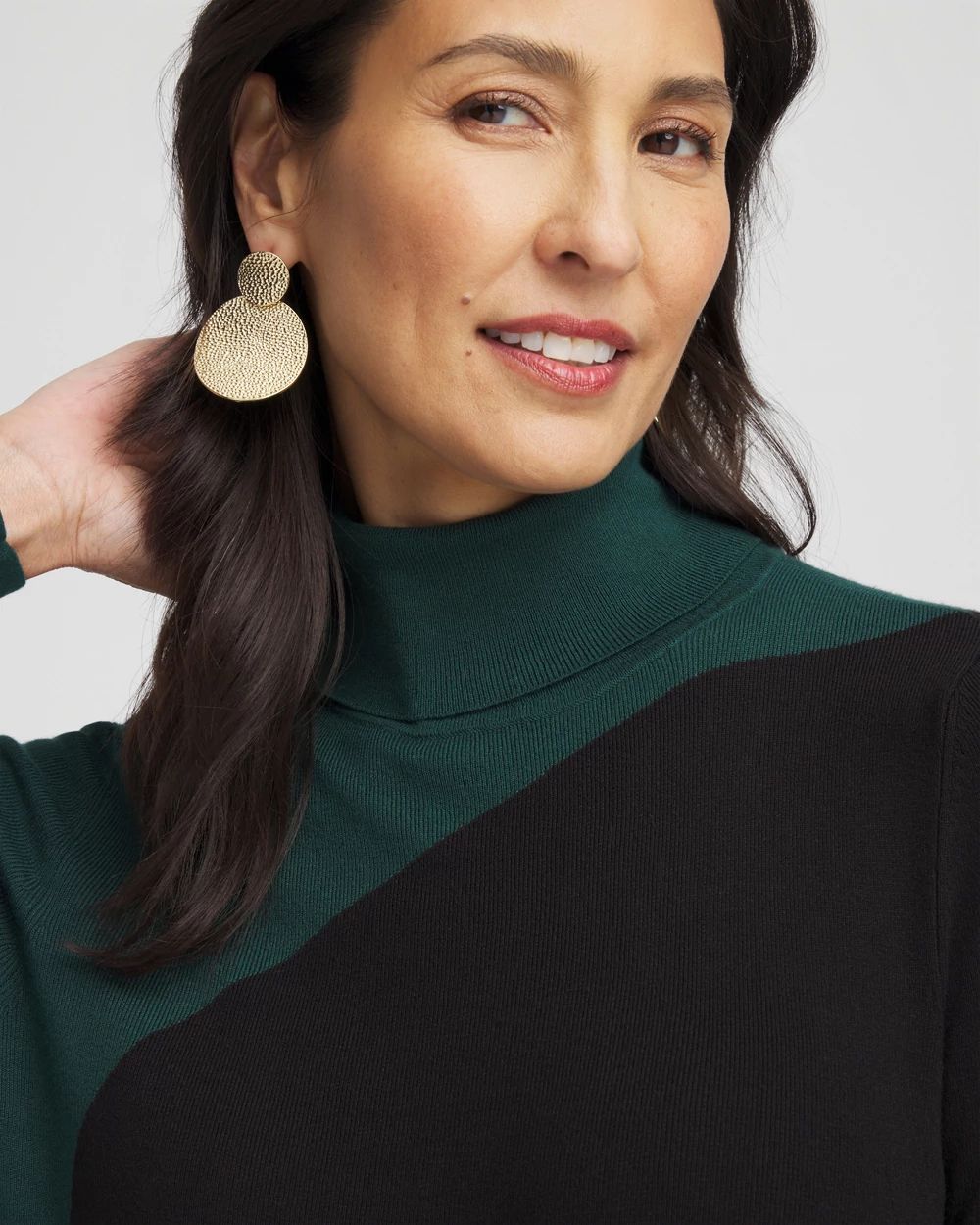 Ella Colorblock Turtleneck Sweater click to view larger image.