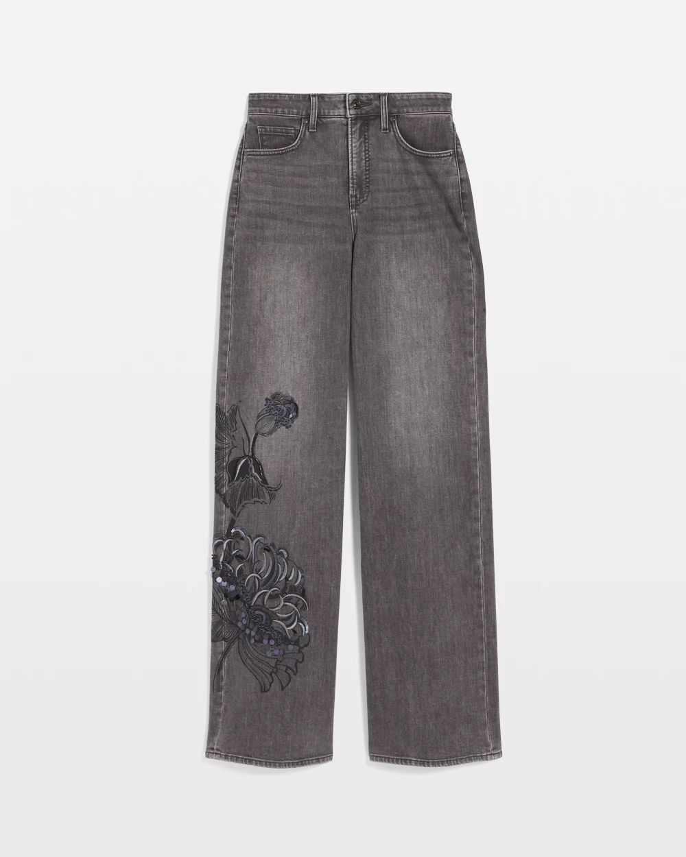 Printed High-Rise Wide-Leg Jean click to view larger image.