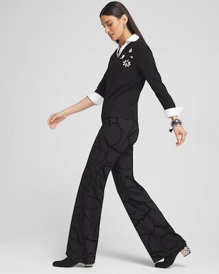 Petite Juliet Flocked Trouser Pants click to view larger image.