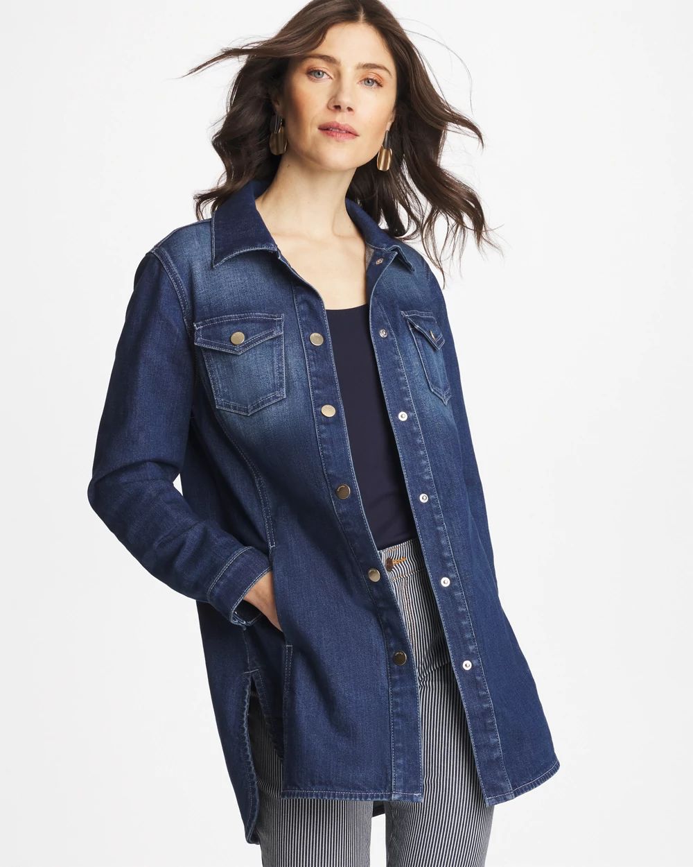 Button Down Denim Topper