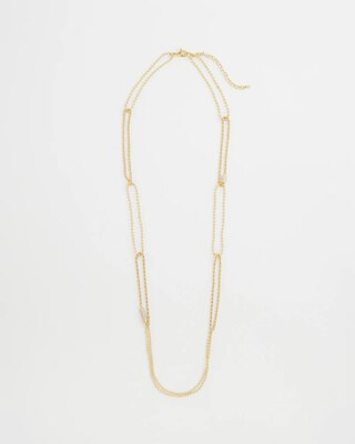 Long Gold Ball Chain Single Strand