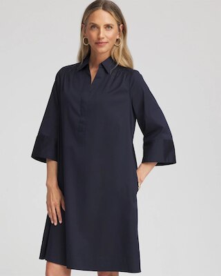 Cotton-Blend Popover Dress