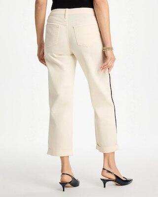 Piping Boyfriend Crop Jeans click to view larger image.
