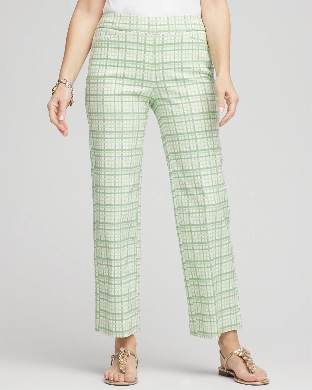 Brigitte™ Wide Leg Plaid Cropped Pants