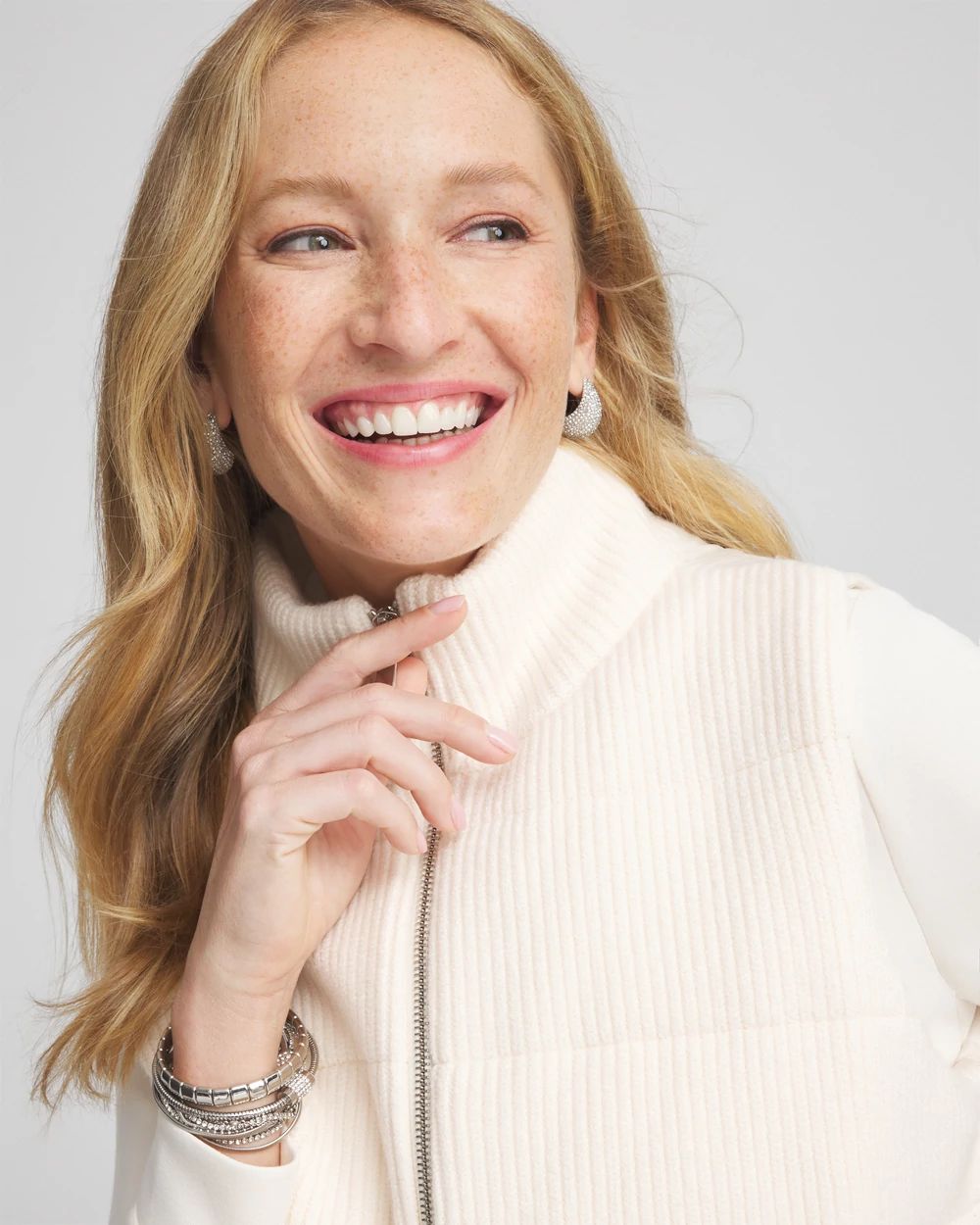 Zenergy® Luxe Ribbed-Knit Puffer Vest