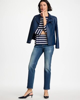 Pull-On Straight Jeans click to view larger image.