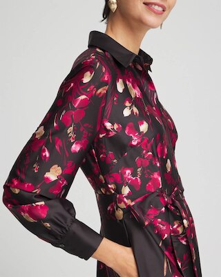 Leaf Print Shirt Dress click to view larger image.