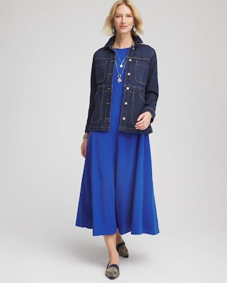 Seamed Crepe Maxi Dress click to view larger image.