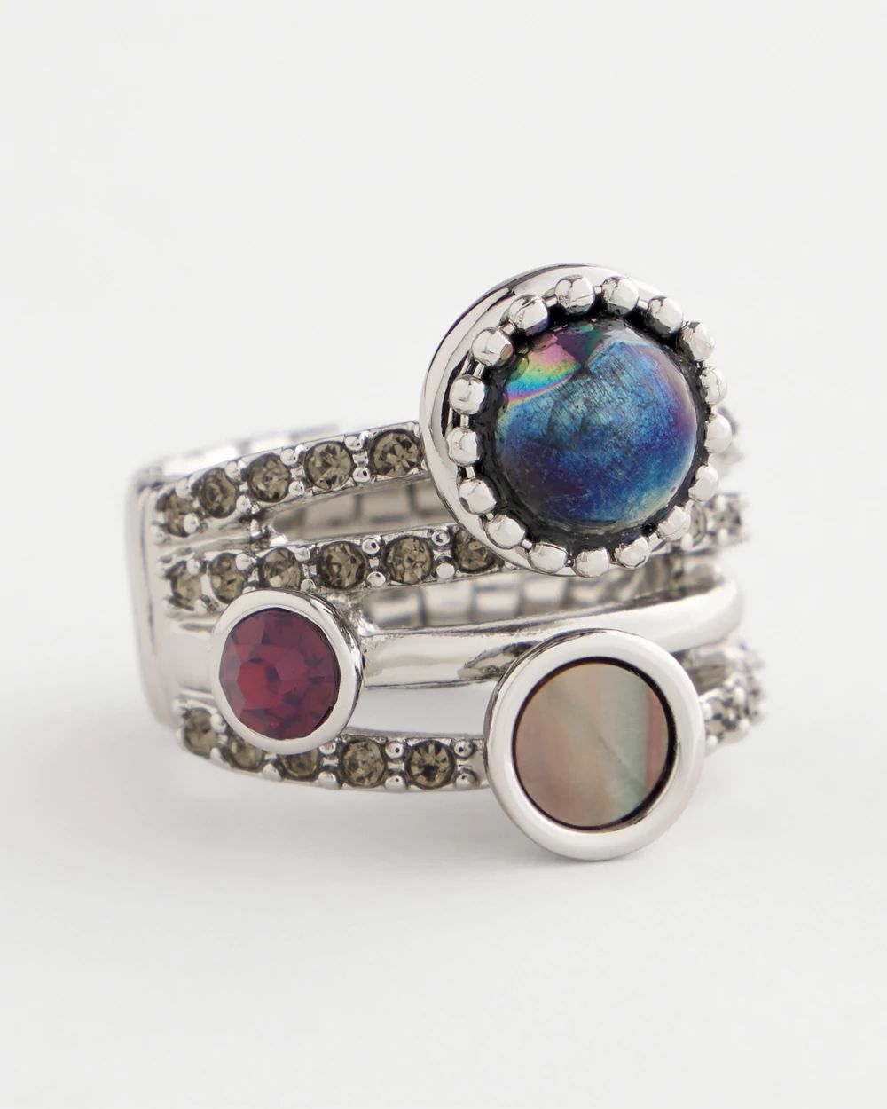 Blue Bead Stretch Ring