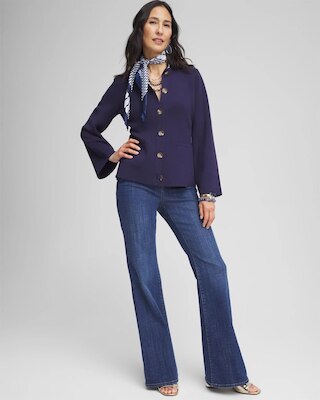 Faux Horn Button-Up Cardigan click to view larger image.